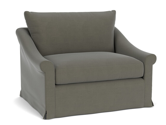 Hayling Loose Cover Loveseat Sofa grey - image 1