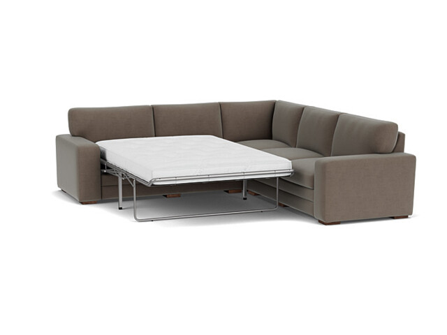 Brown Velvet 3X3 Seater Corner Sofabed - Modern Fold Out Custom Sofa Bed In Easy Clean Velvet - Sloane Range - image 1