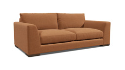 Orange Velvet 2 Seater Sofa - Modern Style Custom Sofa In Stain Resistant Velvet - Kingston Range