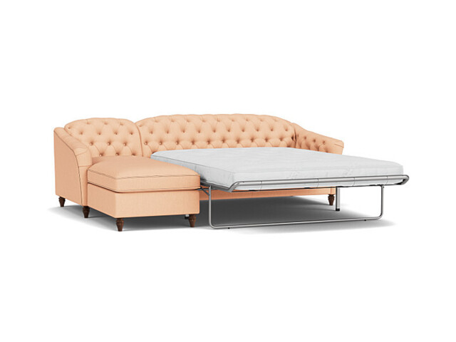 Sophisticated Payton Pink 3 Seater Versatile Chaise Sofa Bed, Deep Button Detailing and Customisable - Darlings of Chelsea - image 1