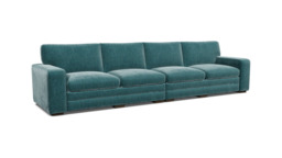 Teal Velvet 6 Seater Sofa - Modern Style Custom Sofa In Stain Resistant Velvet - Sloane Range