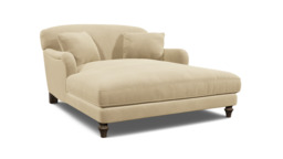 Darlings of Chelsea Evelyn Stylish Cream Loveseat Chaise Day Bed - thumbnail 1