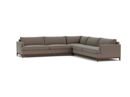 Brown 4 Seater Corner Sofa - Modern Style Fabric Luxury Premium Corner Sofa - Oakham Range - thumbnail 1