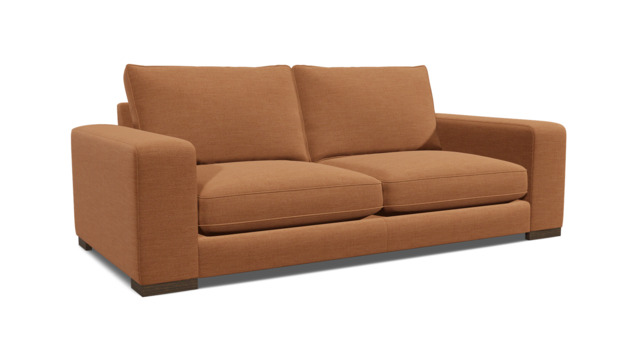 Orange Velvet 4 Seater Sofa - Modern Style Custom Sofa In Stain Resistant Velvet - Ashdown Range - image 1