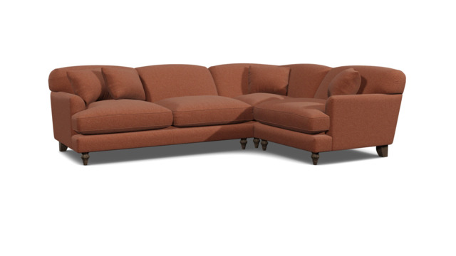Red Velvet 3 Seater Right Corner Sofa - Traditional Style Custom Sofa In Easy Clean Velvet - Galloway Range - image 1