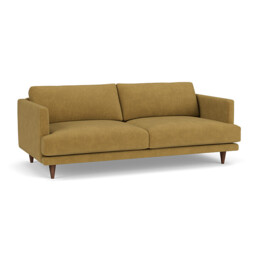 Yellow Velvet 4 Seater Sofa - Modern Style Custom Sofa In Stain Resistant Velvet - Middleton Range - thumbnail 1