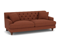 Red Velvet 4 Seater Sofa - Traditional Button Back Custom Sofa In Easy Clean Velvet - Charnwood Range - thumbnail 1