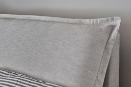 Grey Fabric King Size Bed Frame - Traditional Low End With Large Headboard In Easy Clean Fabric - Lyndhurst Range - thumbnail 4