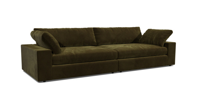 Green Linen 5 Seater Sofa - Modern Style Custom Sofa Settee - Purley Range - image 1