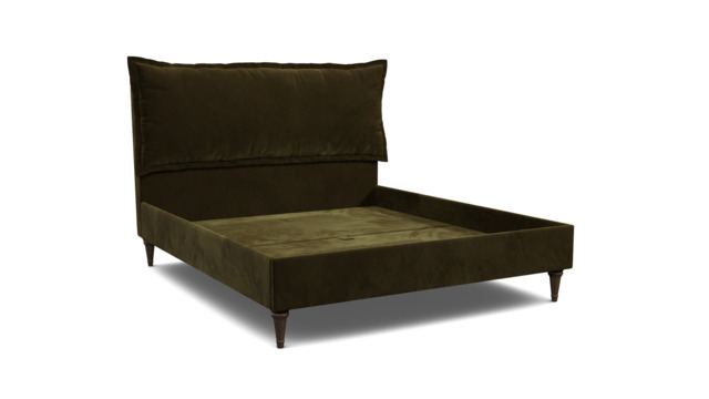 Green Linen Super King Size Bed Frame - Traditional Low End With Large Headboard - Lyndhurst Range - image 1