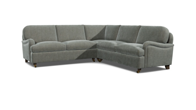 Grey Fabric 3X3 Seater Corner Sofa - Traditional Style Custom Sofa In Easy Clean Fabric - Helston Range - image 1