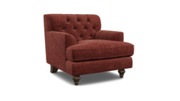 Purple Velvet Armchair - Traditional Accent Custom Arm Chair In Easy Clean Velvet - Charnwood Range - thumbnail 1