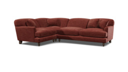 Purple Velvet 3 Seater Left Corner Sofa - Traditional Style Custom Sofa In Easy Clean Velvet - Galloway Range - thumbnail 1
