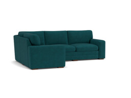 Teal Velvet 3X1.5 Seater Corner Sofa - Modern Fold Out Custom Sofa Bed In Stain Resistant Velvet - Sloane Range