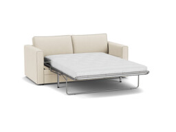 White Chenille 3.5 Seater Sofabed - Modern Fold Out Custom Sofa Bed In Stain Resistant Chenille - Bromley Range - thumbnail 1