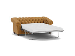 Orange Velvet 3 Seater Sofabed - Traditional Fold Out Custom Sofa Bed In Stain Resistant Velvet - Wantage Range