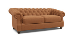 Orange Velvet 3 Seater Sofabed - Traditional Fold Out Custom Sofa Bed In Stain Resistant Velvet - Wantage Range - thumbnail 1