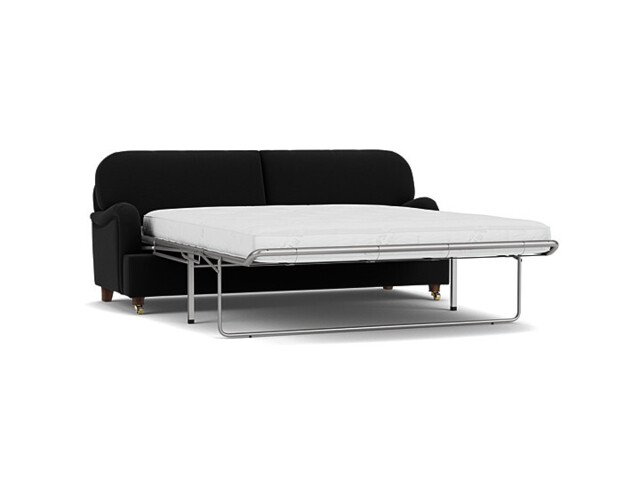 Black Velvet 4 Seater Sofabed - Traditional Fold Out Custom Sofa Bed In Easy Clean Velvet - Helston Range - image 1