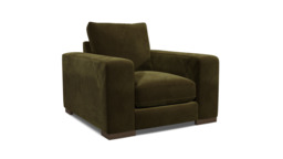 Green Linen Armchair - Modern Accent Custom Arm Chair - Ashdown Range - thumbnail 1