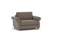 Brown Velvet Loveseat Armchair Sofabed - Traditional Style Single Chair Bed In Easy Clean Velvet - Kendal Range