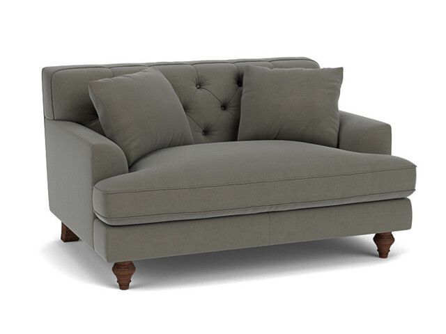 Grey Fabric Loveseat Armchair - Traditional Snuggler Cuddler Custom Arm Chair In Easy Clean Fabric - Charnwood Range - image 1