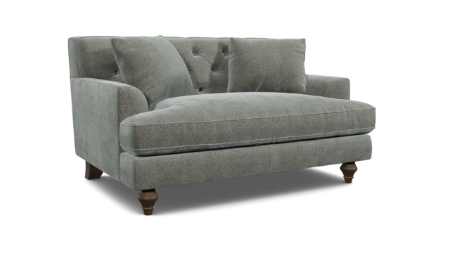 Grey Fabric Loveseat Armchair - Traditional Snuggler Cuddler Custom Arm Chair In Easy Clean Fabric - Charnwood Range - image 1