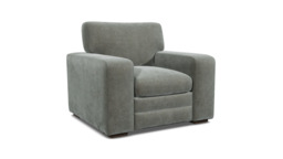 Grey Fabric Armchair - Modern Accent Custom Arm Chair In Easy Clean Fabric - Sloane Range - thumbnail 1