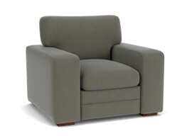Grey Fabric Armchair - Modern Accent Custom Arm Chair In Easy Clean Fabric - Sloane Range - thumbnail 1