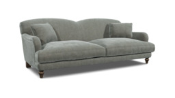 Grey Fabric 4 Seater Sofa - Traditional Style Custom Sofa In Easy Clean Fabric - Evelyn Range - thumbnail 1