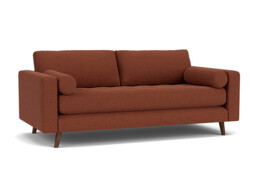 Red Velvet 2.5 Seater Sofa - Modern Style Custom Sofa In Easy Clean Velvet - Shoreditch Range - thumbnail 1