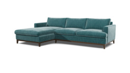Teal 3 Seater Corner Sofa - Modern Style Fabric Luxury Premium Corner Sofa - Oakham Range - thumbnail 1