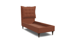 Red Velvet Single Bed Frame - Traditional Low End With Large Headboard In Easy Clean Velvet - Lyndhurst Range - thumbnail 1