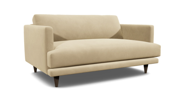 Cream Fabric Loveseat Armchair - Modern Snuggle Cuddler Custom Arm Chair - Middleton Range - image 1