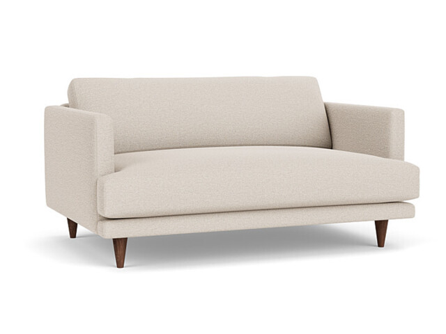 Cream Fabric Loveseat Armchair - Modern Snuggle Cuddler Custom Arm Chair - Middleton Range - image 1