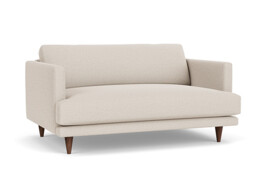 Cream Fabric Loveseat Armchair - Modern Snuggle Cuddler Custom Arm Chair - Middleton Range - thumbnail 1