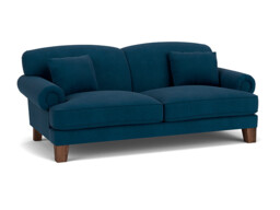 Blue Velvet 3 Seater Sofa - Traditional Style Custom Sofa In Easy Clean Velvet - Thatcham Range - thumbnail 1