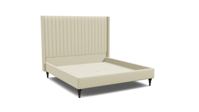 White Chenille Super King Size Bed Frame - Modern Style Bed With Headboard In Stain Resistant Chenille - Wokingham Range - image 1