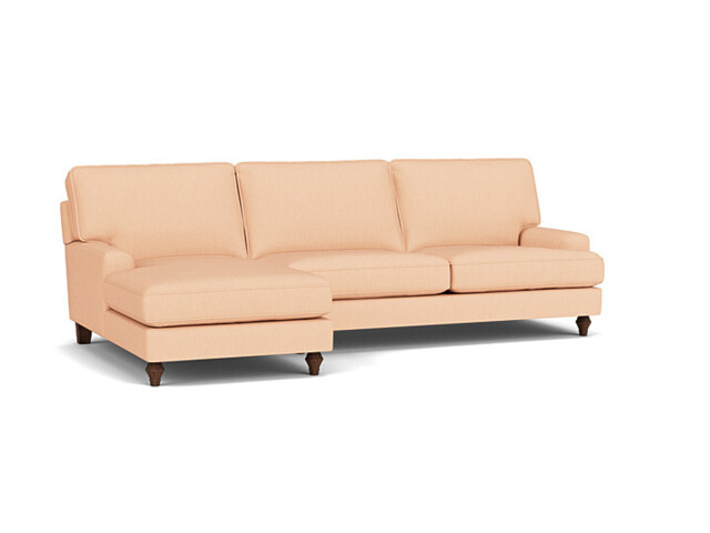 Pink Velvet 2 Seater Sofa With Chaise - Modern Style Custom Sofa In Stain Resistant Velvet - Whinfell Range - image 1
