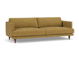 Yellow Velvet 4 Seater Sofa - Modern Style Custom Sofa In Stain Resistant Velvet - Middleton Range - thumbnail 1