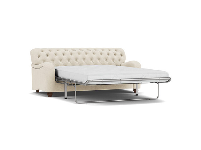White Chenille 3.5 Seater Sofabed - Traditional Fold Out Custom Sofa Bed In Stain Resistant Chenille - Bakewell Range - image 1