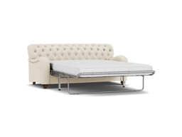 White Chenille 3.5 Seater Sofabed - Traditional Fold Out Custom Sofa Bed In Stain Resistant Chenille - Bakewell Range