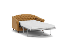 Orange Velvet 2 Seater Sofabed - Traditional Fold Out Custom Sofa Bed In Stain Resistant Velvet - Payton Range - thumbnail 1