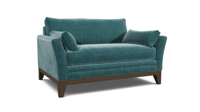 Teal Velvet Loveseat Armchair Sofabed - Modern Pull Out Chair Bed In Stain Resistant Velvet - Exmouth Range - image 1