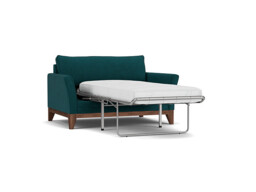 Teal Velvet Loveseat Armchair Sofabed - Modern Pull Out Chair Bed In Stain Resistant Velvet - Exmouth Range - thumbnail 1