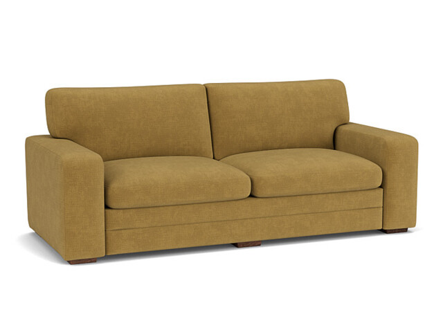 Yellow Velvet 3.5 Seater Sofa - Modern Style Custom Sofa In Stain Resistant Velvet - Sloane Range - image 1