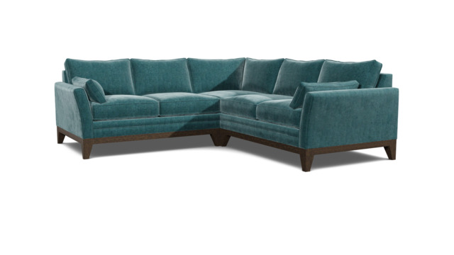Teal 2 Seater Corner Sofa - Modern Style Fabric Luxury Premium Corner Sofa - Exmouth Range - image 1
