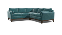 Teal 2 Seater Corner Sofa - Modern Style Fabric Luxury Premium Corner Sofa - Exmouth Range - thumbnail 1