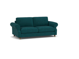 Teal Velvet 4 Seater Sofabed - Traditional Fold Out Custom Sofa Bed In Stain Resistant Velvet - Kendal Range