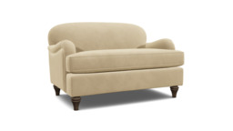 Cream Fabric Loveseat Armchair Sofabed - Traditional Style Single Chair Bed - Lincoln Range