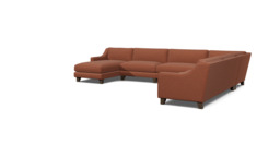 Banbury Large Luxury U-Shape Corner Sofa in Red - Darlings of Chelsea